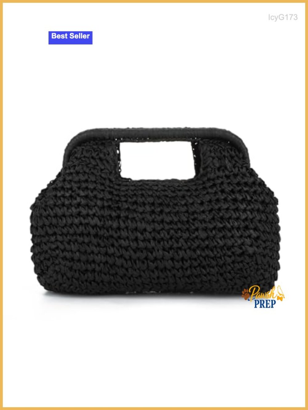 Handwoven Straw Clutch Purse Wicker Chain Shoulder Bag Summer
